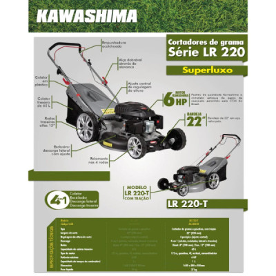 CORTADOR DE GRAMA GASOLINA 6HP - LR220