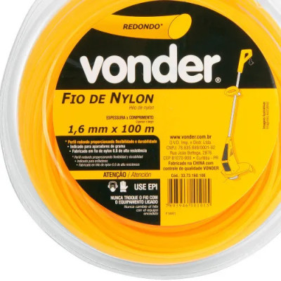 FIO DE NYLON REDONDO 1,6MM C/100M - SILENCIOSO
