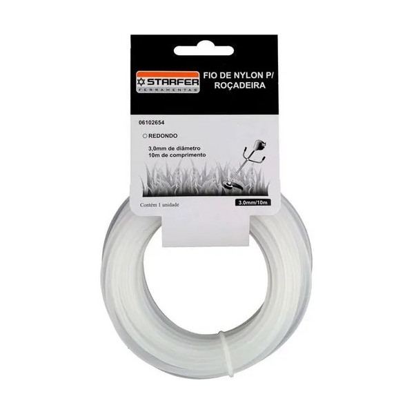 FIO DE NYLON REDONDO 3.0MM C/10 METROS