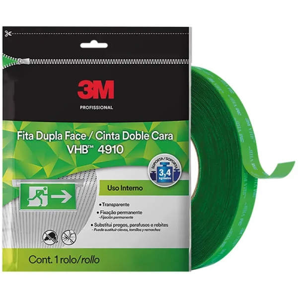 FITA ADESIVA DUPLA FACE 19.0MM X 20MTS VBH 4910