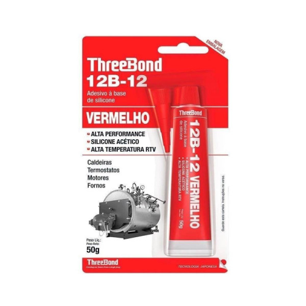 Silicone Alta Temperatura Verm 50G - 12B-12 Three Bond