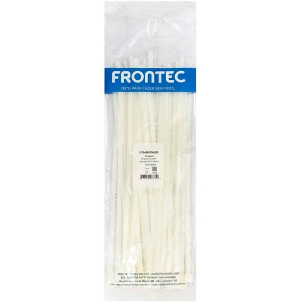 Abraçadeiras Nylon Enforca Gato 7,6 X 760mm branca 50 Unid.