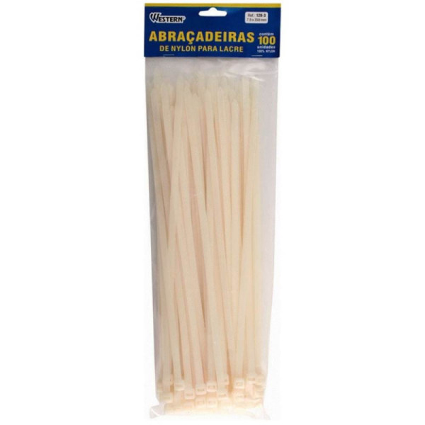 Abraçadeiras Nylon Enforca Gato 7,6 X 350mm branca 100 Unid.