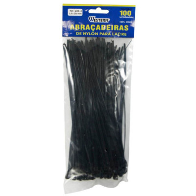 Abraçadeiras Nylon Enforca Gato 3,6 X 200mm preta 100 Unid.