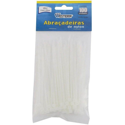 Abraçadeiras Nylon Enforca Gato 2,5 X 100mm branca 100 Unid.