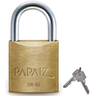 Cadeado Papaiz Cr 60mm Latão Maciço C/ 2 Chaves - Qualidade