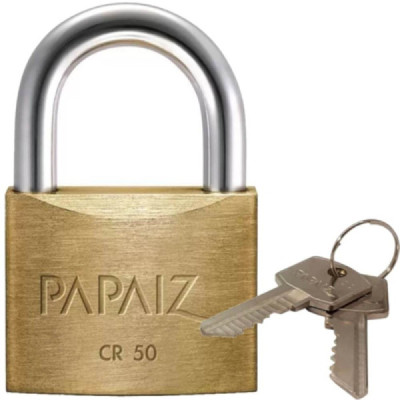 Cadeado Papaiz Cr 50mm Latão Maciço C/ 2 Chaves - Qualidade