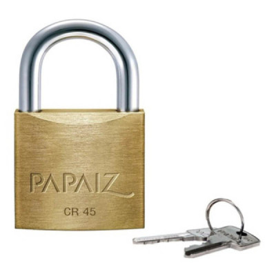Cadeado Papaiz Cr 45mm Latão Maciço C/ 2 Chaves - Qualidade