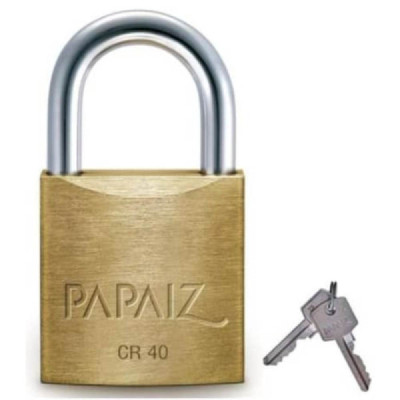 Cadeado Papaiz Cr 40mm Latão Maciço C/ 2 Chaves - Qualidade