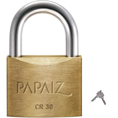 Cadeado Papaiz Cr 30mm Latão Maciço C/ 2 Chaves - Qualidade