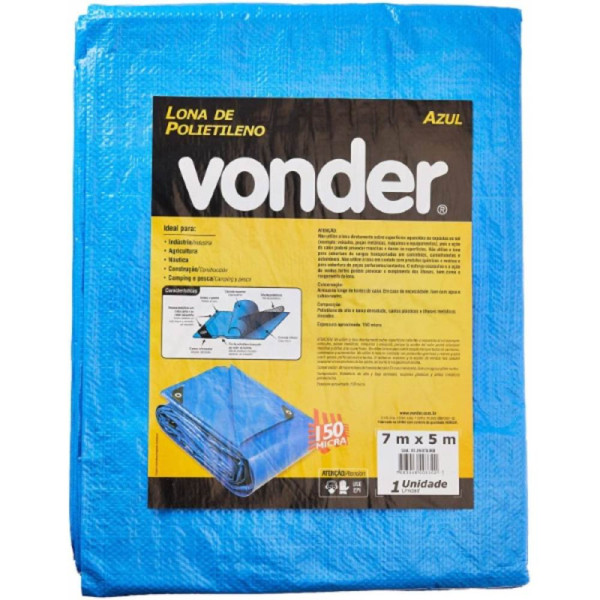 Lona carreteiro poliet 7x5 azul