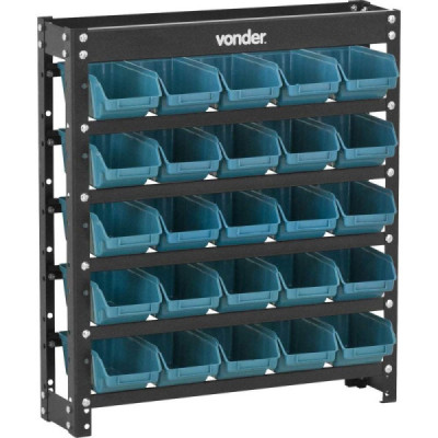 Estante gaveteiro metálica 66x61x15,5cm com 25 peças gavetas