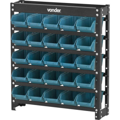 Estante gaveteiro metálica 66x61x15,5cm com 25 peças gavetas