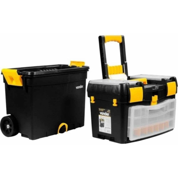 Caixa organizador plástico ferramentas roda crv0400 vonder