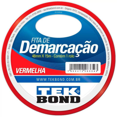 Fita p/ demarcação solo 48mm x 15 metros vermelha