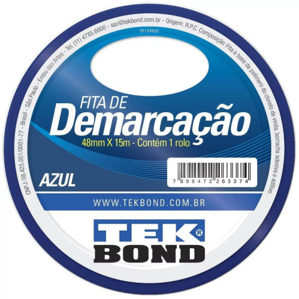 Fita p/ demarcação solo 48mm x 15 metros azul