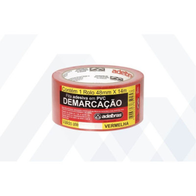 Fita p/ demarcação solo 48mm x 14 metros vermelha