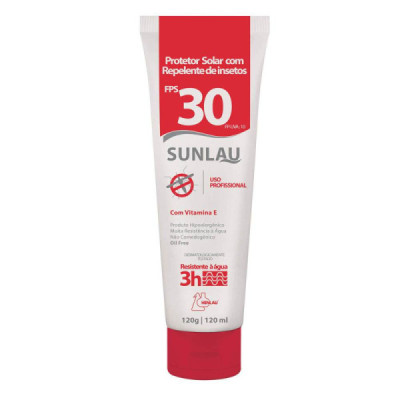 Protetor Solar FPS 30 120g Sunlau c/ Repelente - Henlau