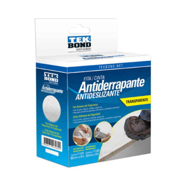 Fita Antiderrapante 50mmx5m - Transparente - Tekbond
